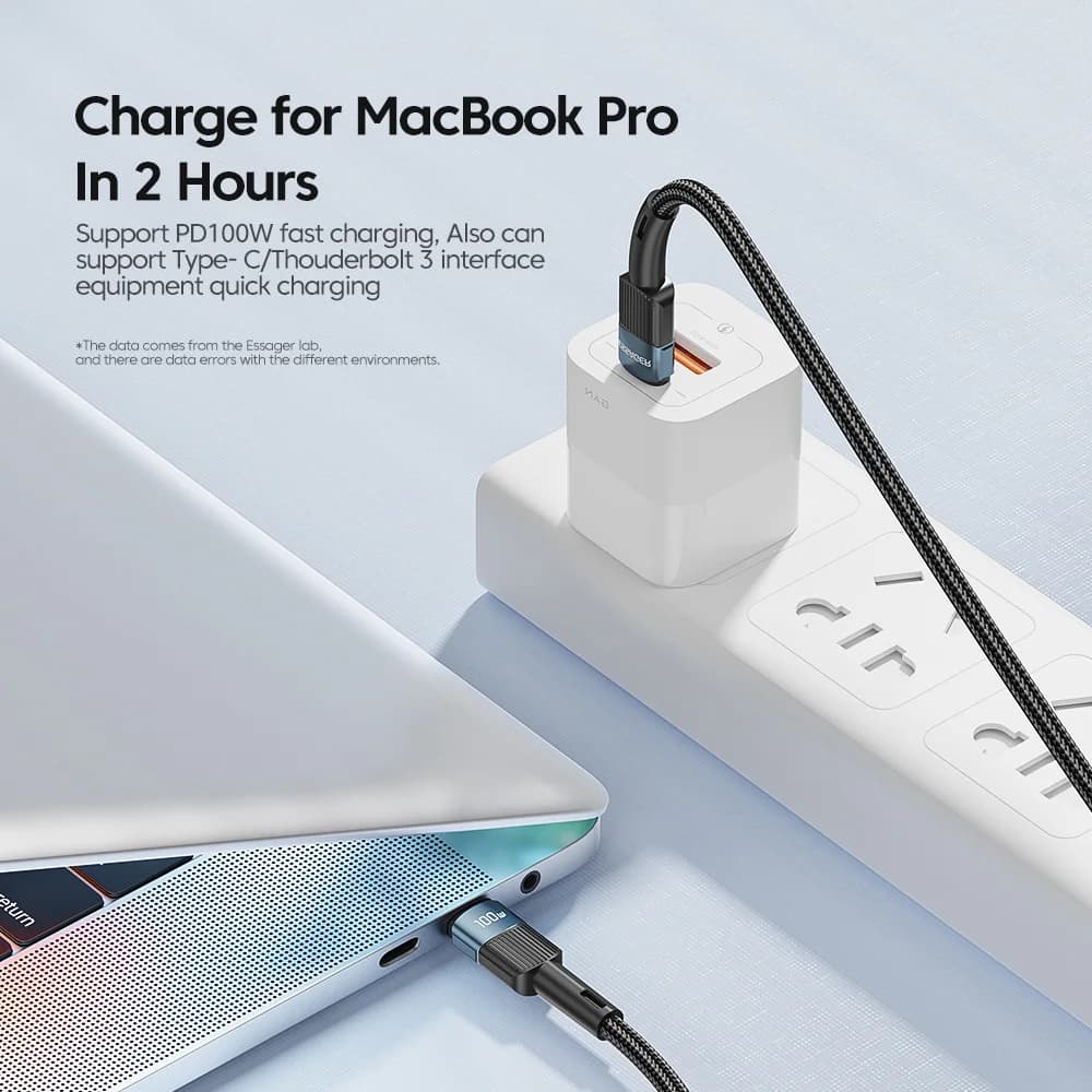 100W USB-C till USB-C snabb laddningskabel 3m