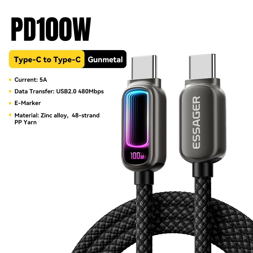 240W USB-C till USB-C kabel med 100W PD 3.1-stöd