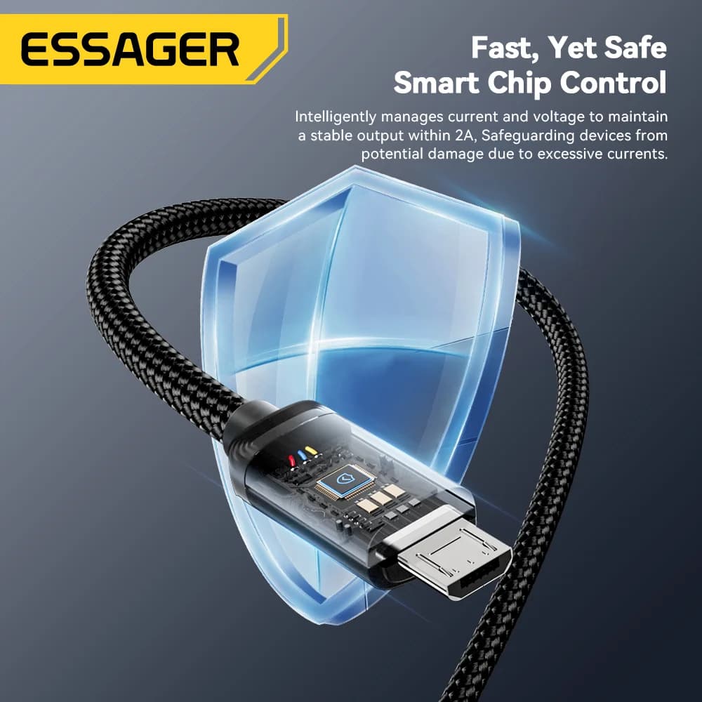 2-i-1 USB Type-C och Micro USB Snabbladdningskabel