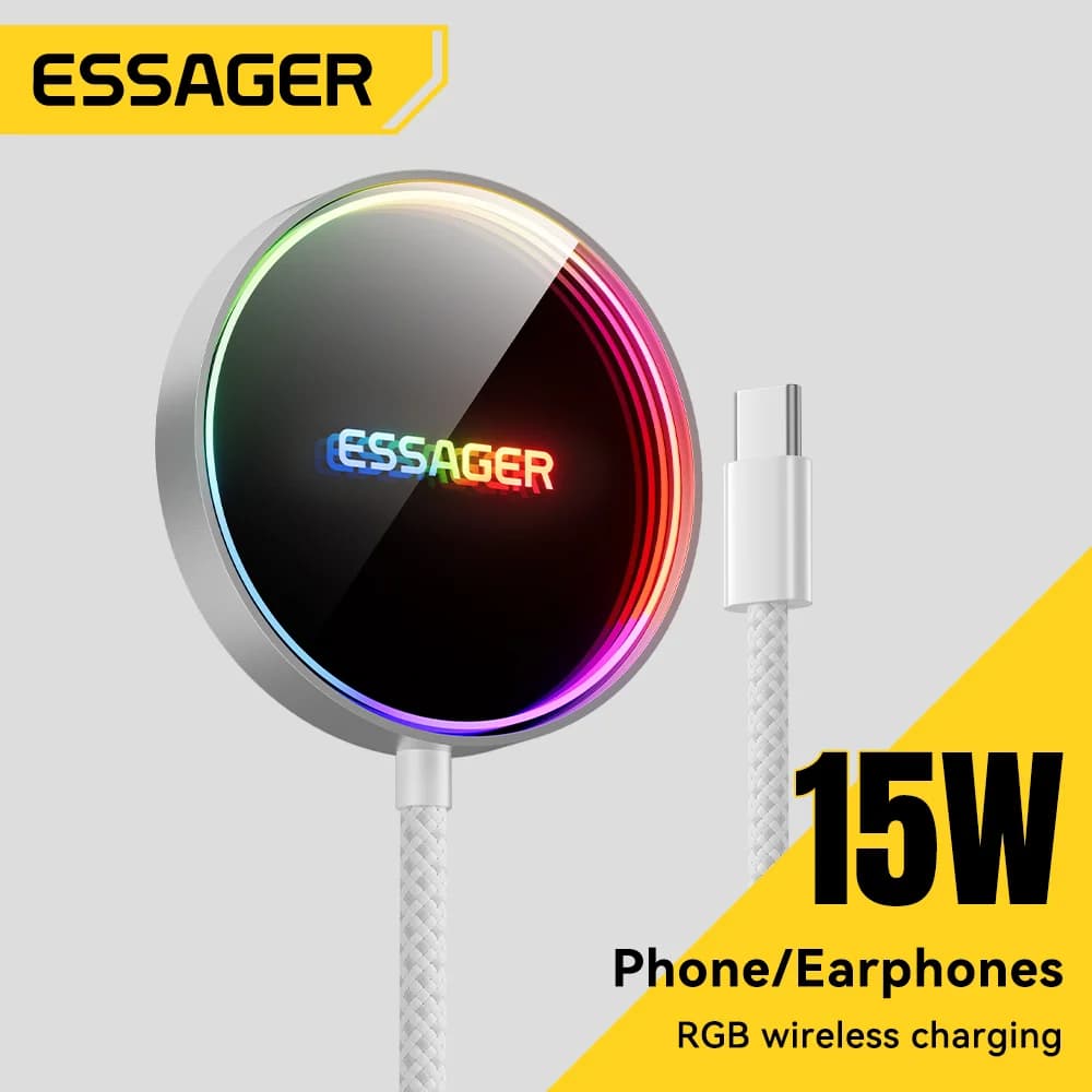 15W Magnetisk RGB Trådlös Laddare för iPhone