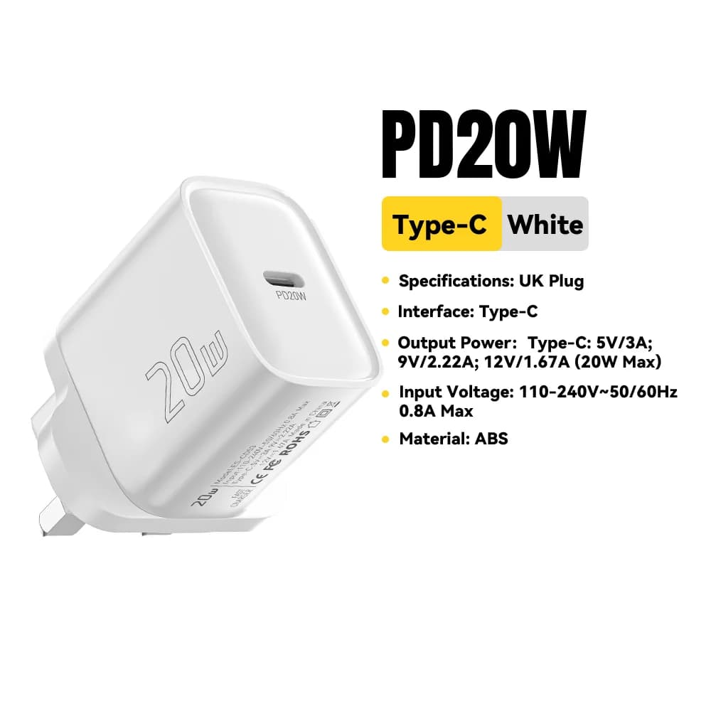 Mini 20W USB-C PD Snabb Väggsladdare