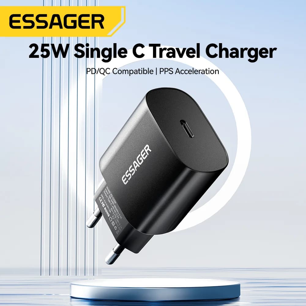 Väggströmadapter 25W USB-C PD Snabb Laddning