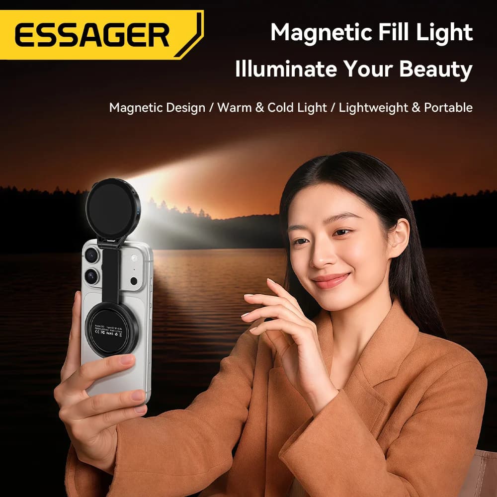 Mini magnetisk fyllnadsbelysning för smartphone, 3 lägen