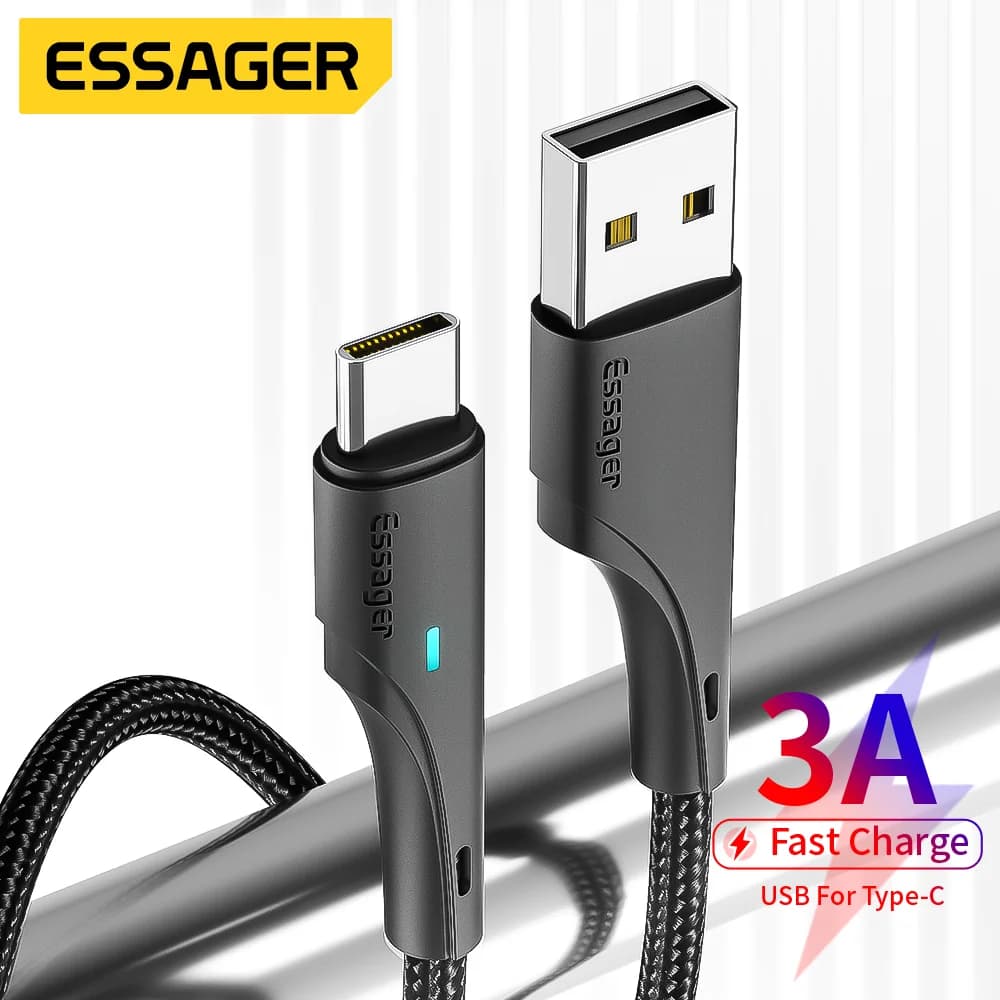 3A USB-A till USB-C snabbladdningskabel