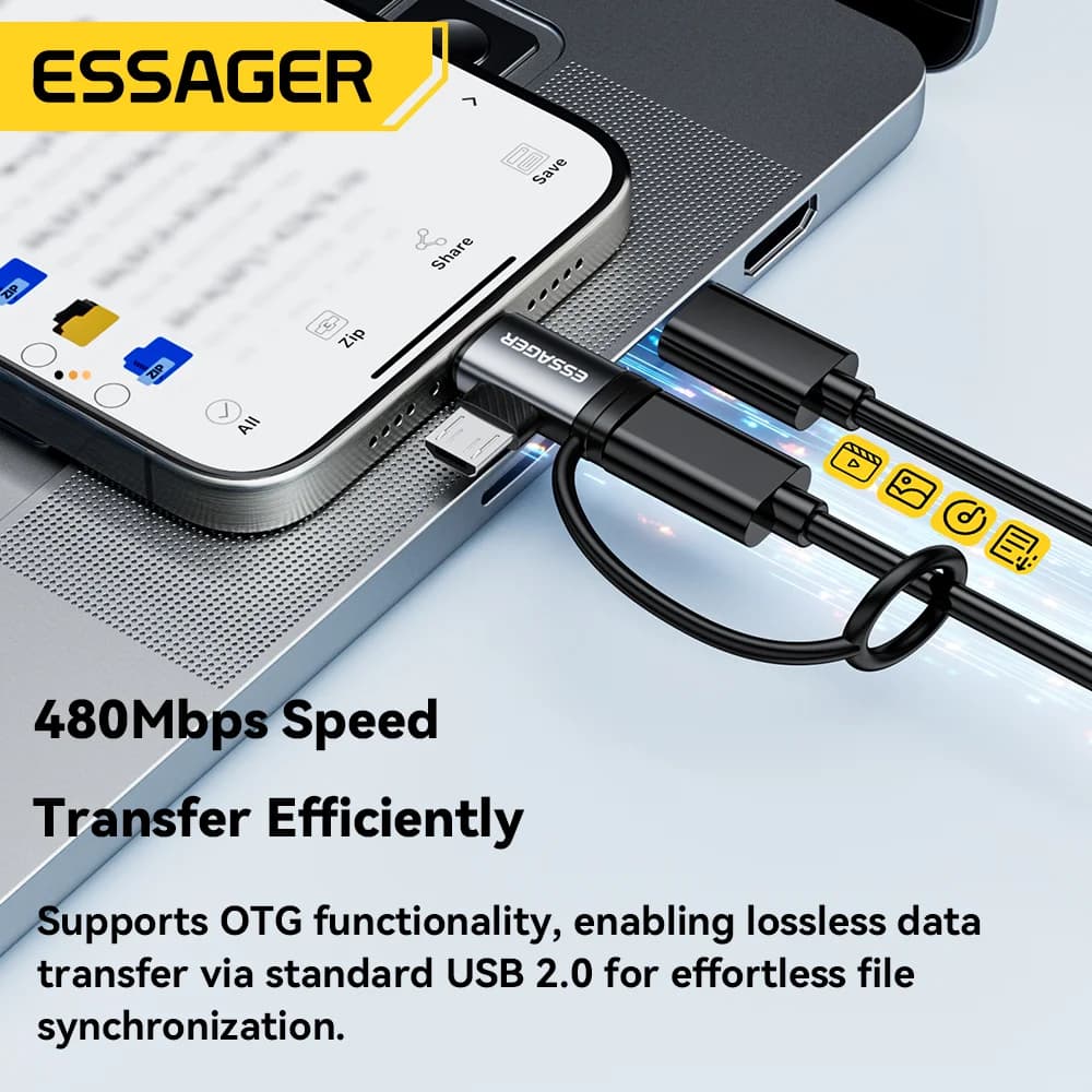 2-i-1 Lightning och Micro USB-adapter