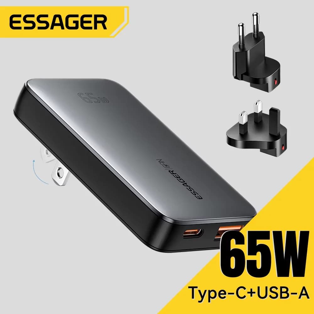 65W ultratunn GaN-reseladdare med USB-C