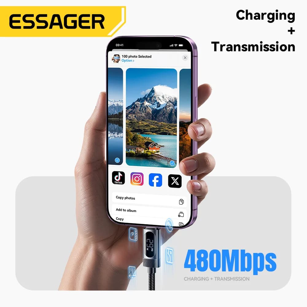 Digital Display USB-C till Lightning Kabel, 29W PD