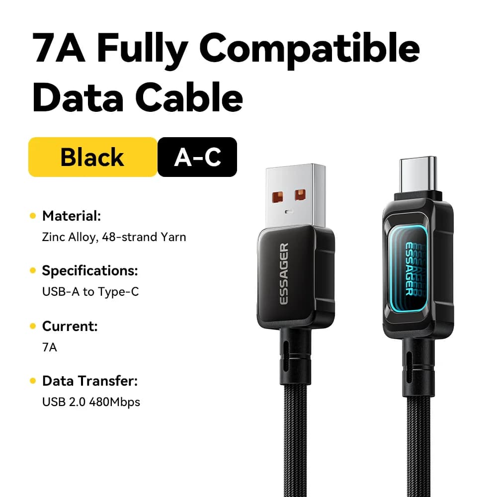 100W LED USB-C till USB-C Snabbladdningskabel