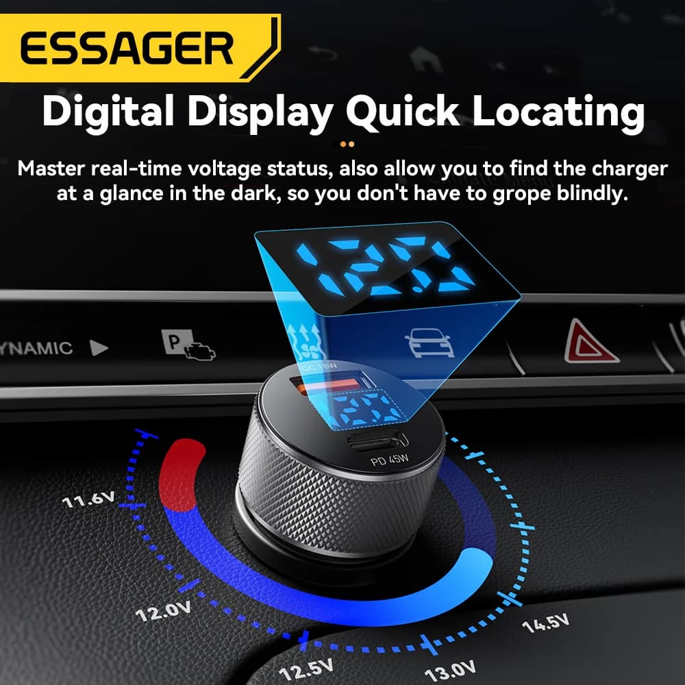 Bilddladare 45W Dubbla portar USB-C med display