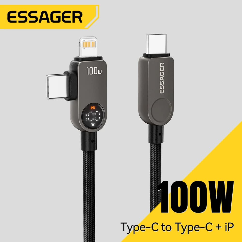 2-i-1 USB-C till Lightning Kabel, 100W PD