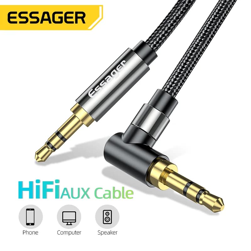 Hi-Fi Aux-ljudkabel med 3,5 mm jack för högtalare