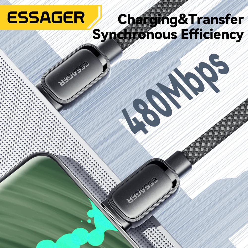100W Magnetisk Indragbar USB-C till USB-C Kabel