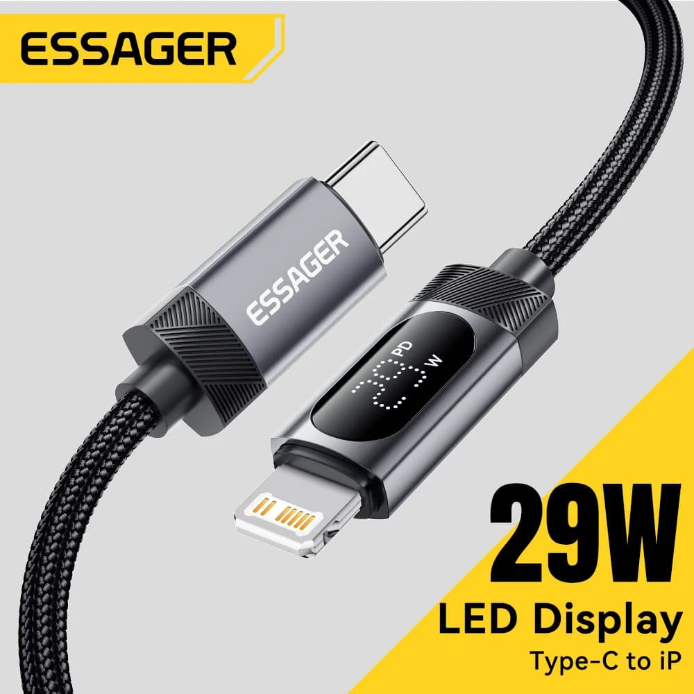 Digital Display USB-C till Lightning Kabel, 29W PD