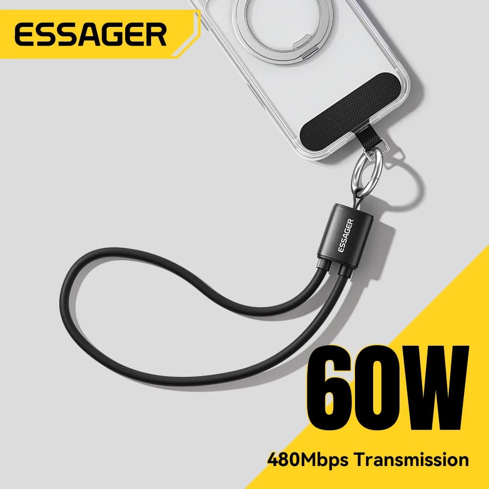 60W kort USB-C till USB-C remkabel