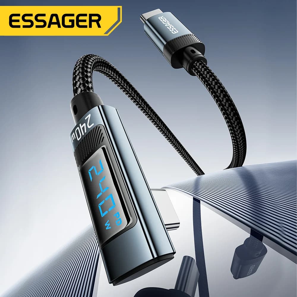 240W USB-C till USB-C-kabel med 90-graders vinkel