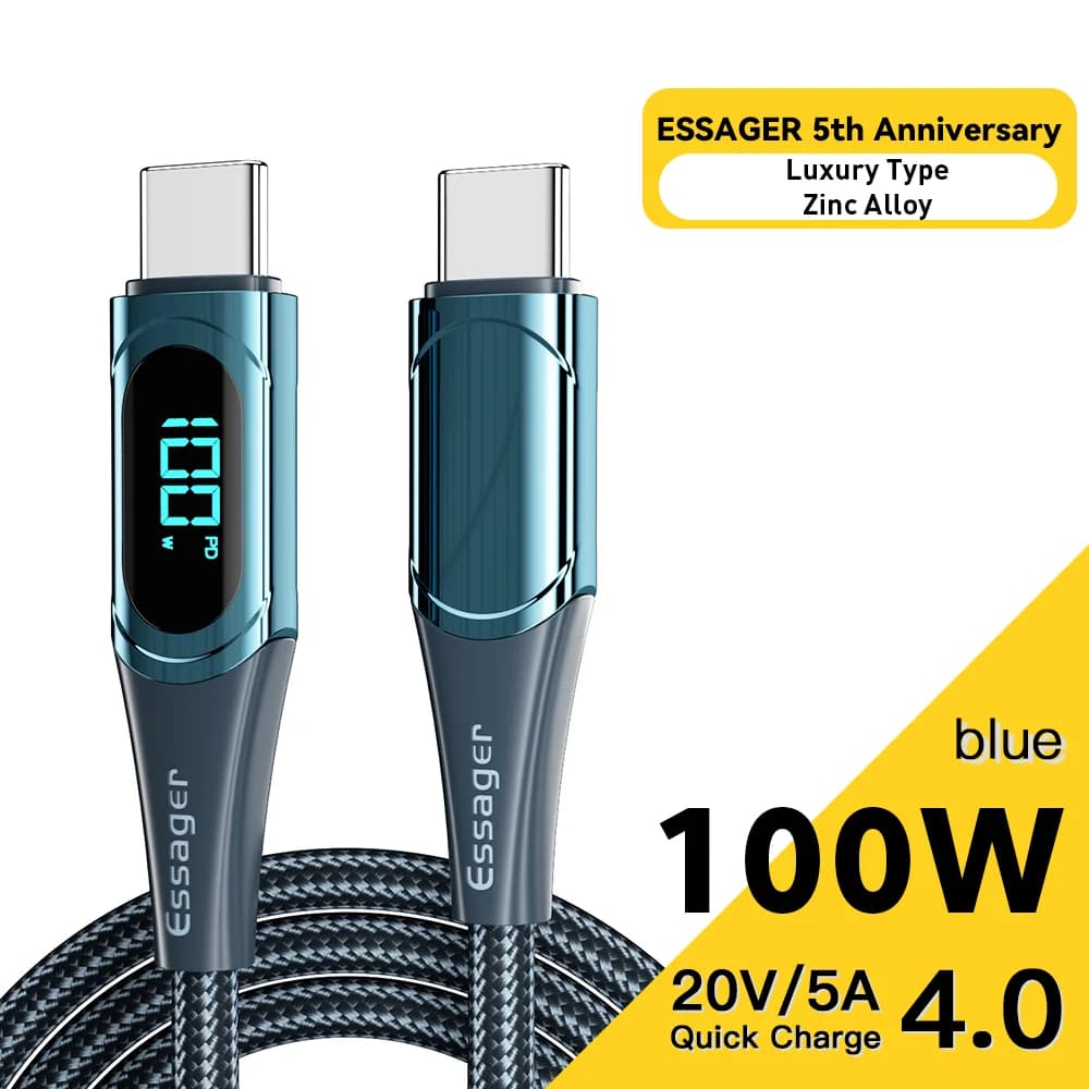 100W USB-C till USB-C kabel, 2M