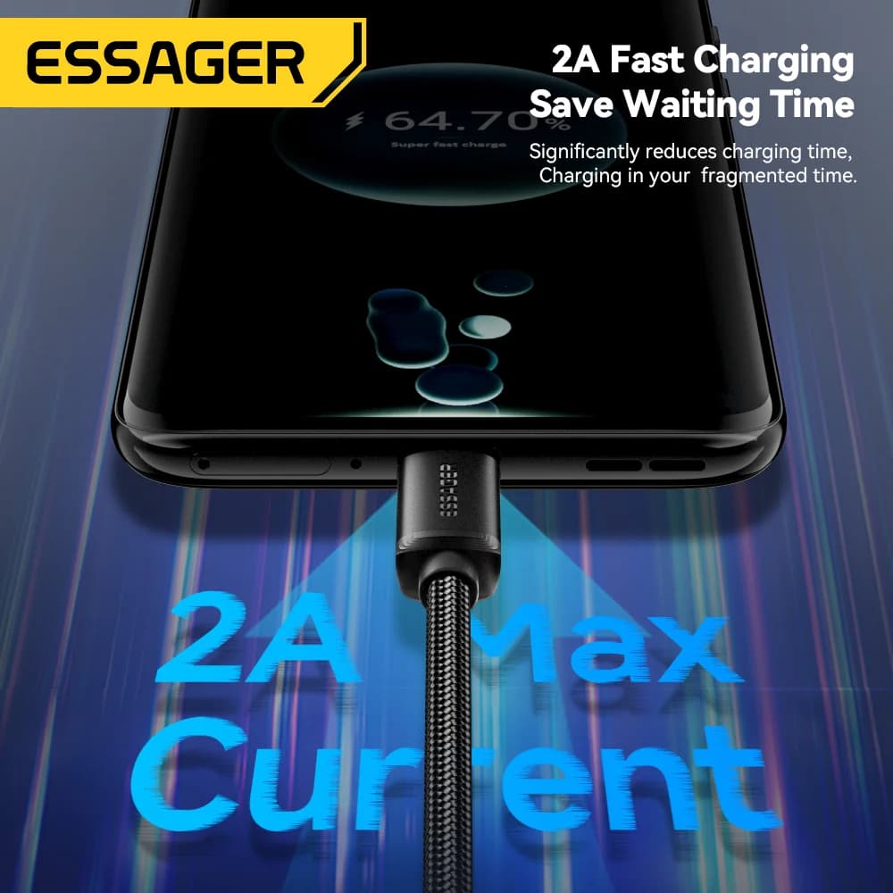 2-i-1 USB Type-C och Micro USB Snabbladdningskabel