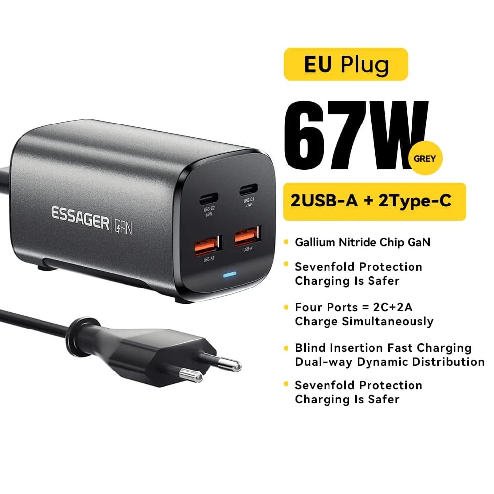 100W 4-i-1 GaN Bordsladdare för Laptop