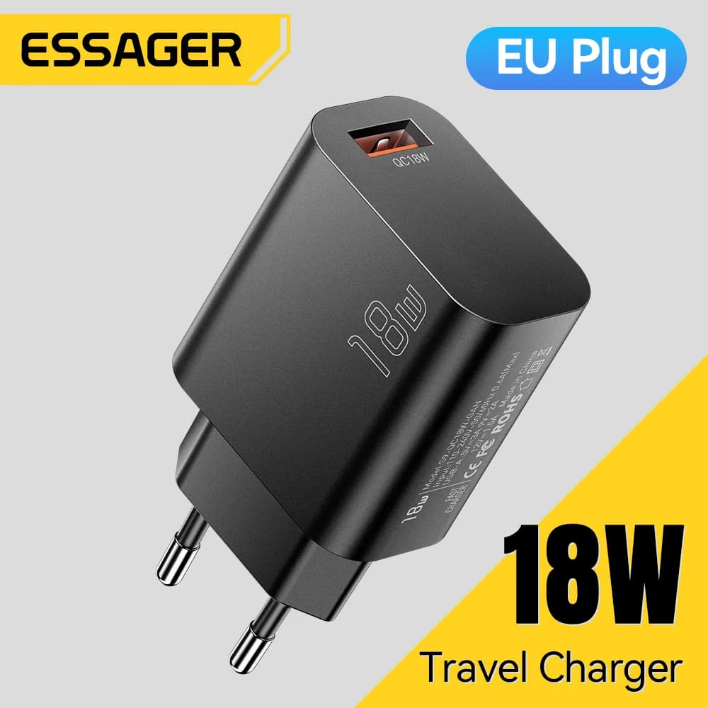 Väggladdare 18W USB-A QC 3.0 Snabbladdning