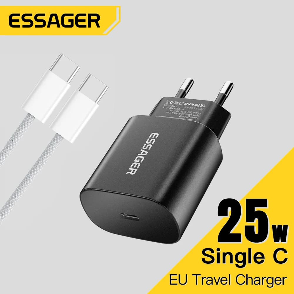 25W USB-C PD Snabbladdare
