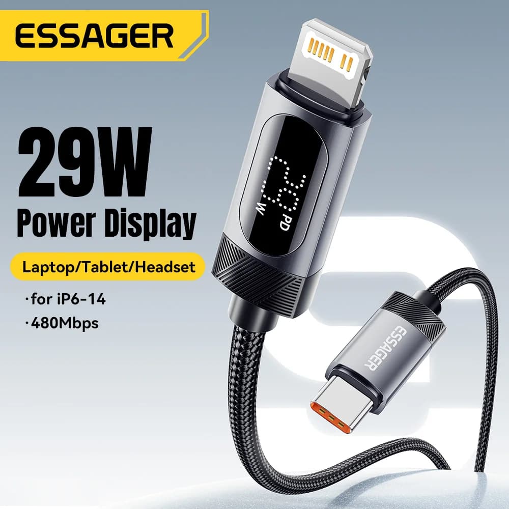 Digital Display USB-C till Lightning Kabel, 29W PD