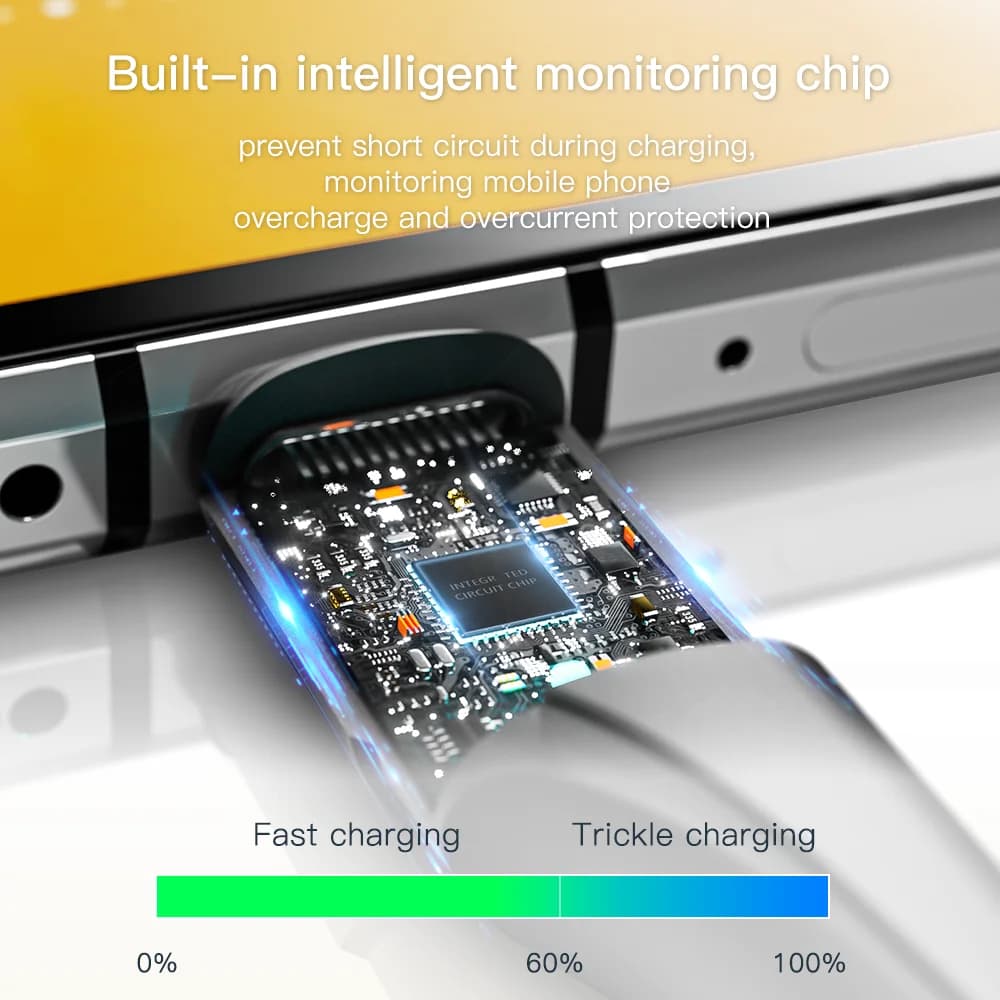3A USB-C Snabbladdare Datakabel
