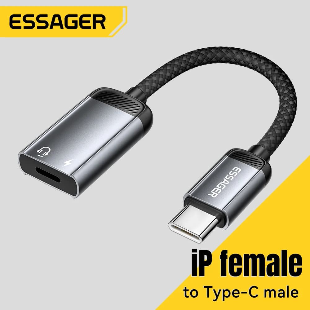 USB-C hona till Lightning hane OTG ljudadapter