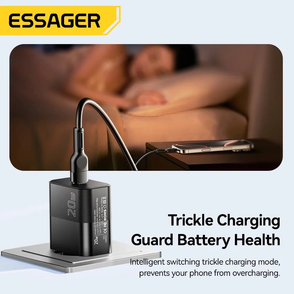 20W USB-C GaN bärbar snabbväggsladdare