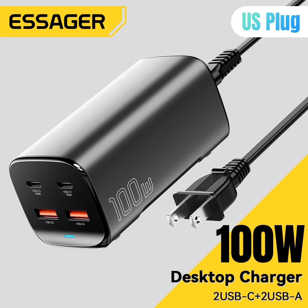 100W 4-i-1 GaN Bordsladdare för Laptop
