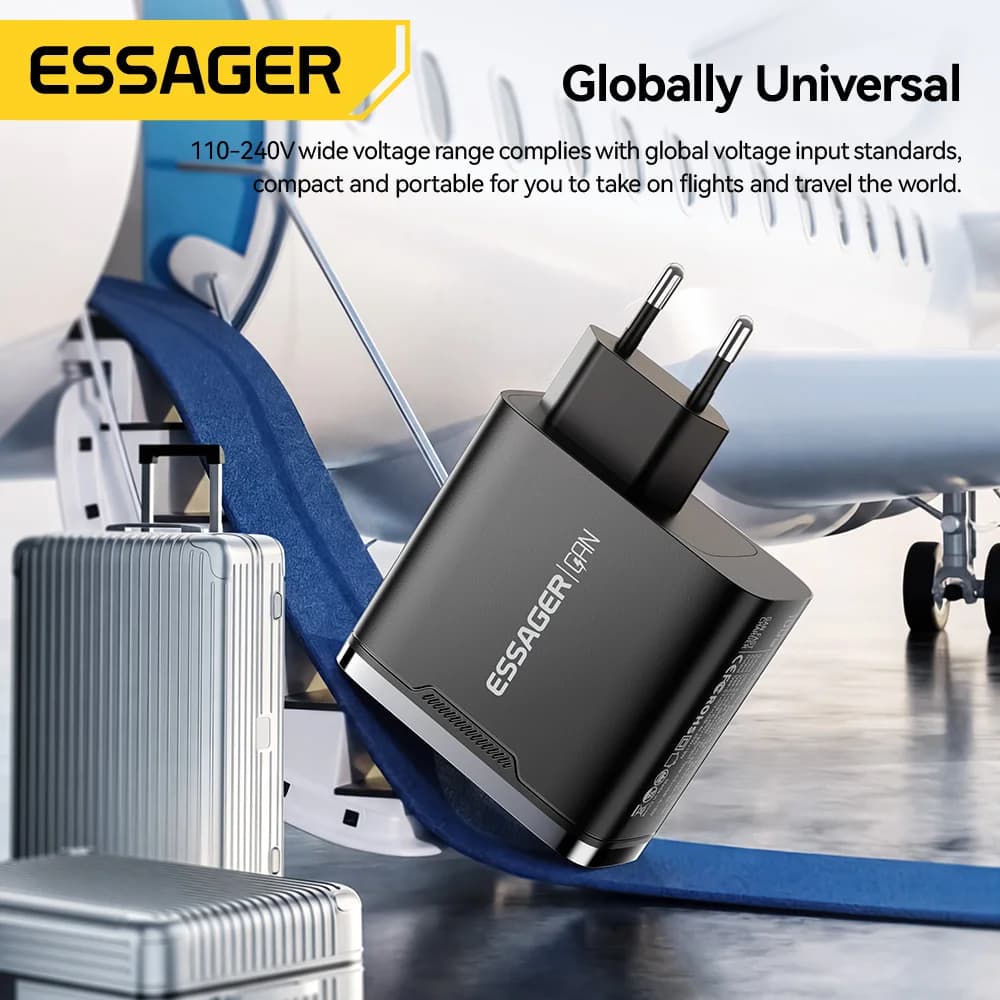 100W GaN USB-C laddare med digital display