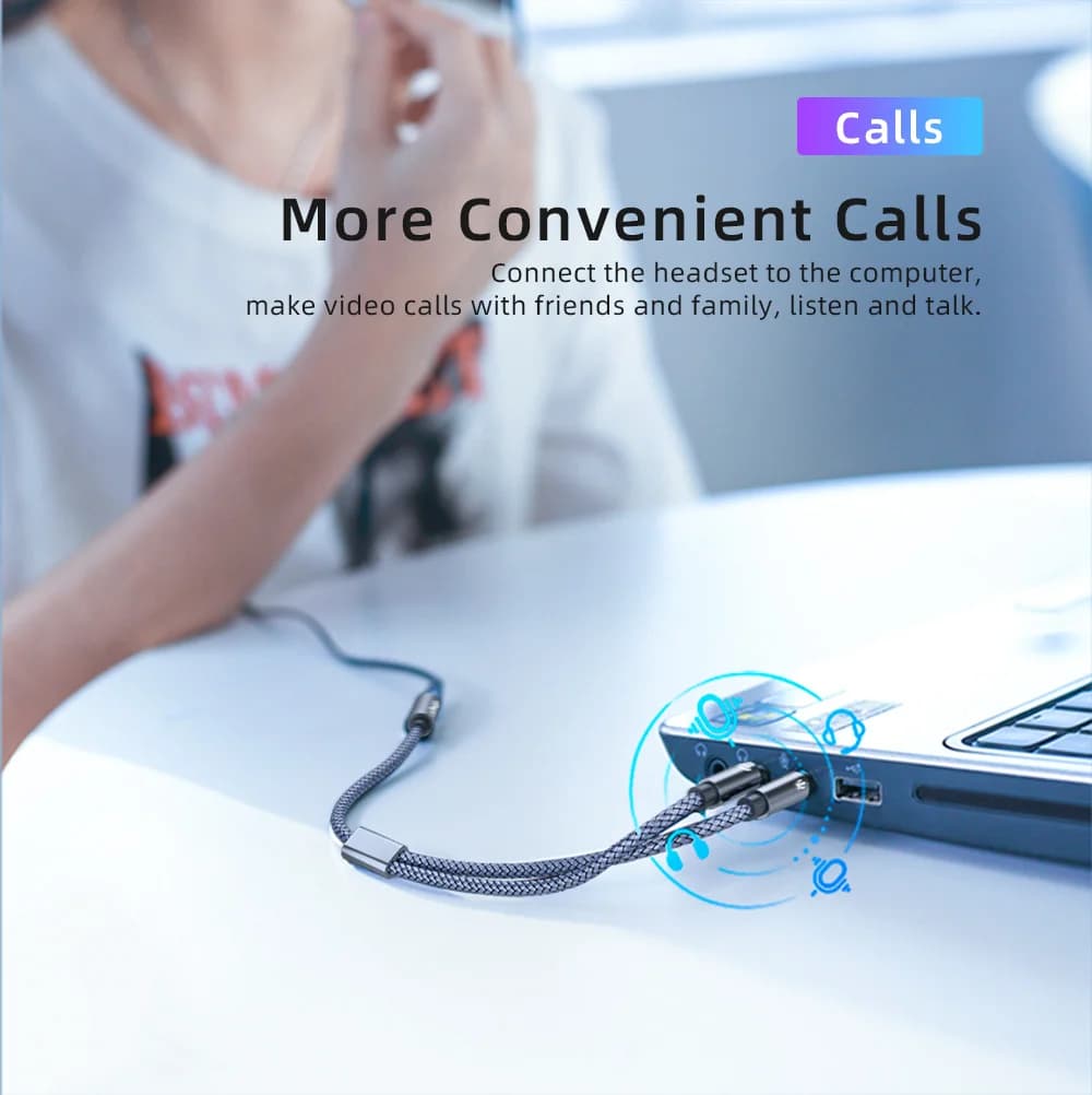 3.5 mm ljudsplittare Y-adapterkabel