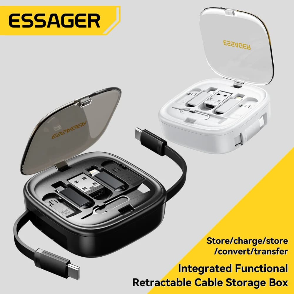 60W Multifunktionell USB-C kabelset med pinförvaring