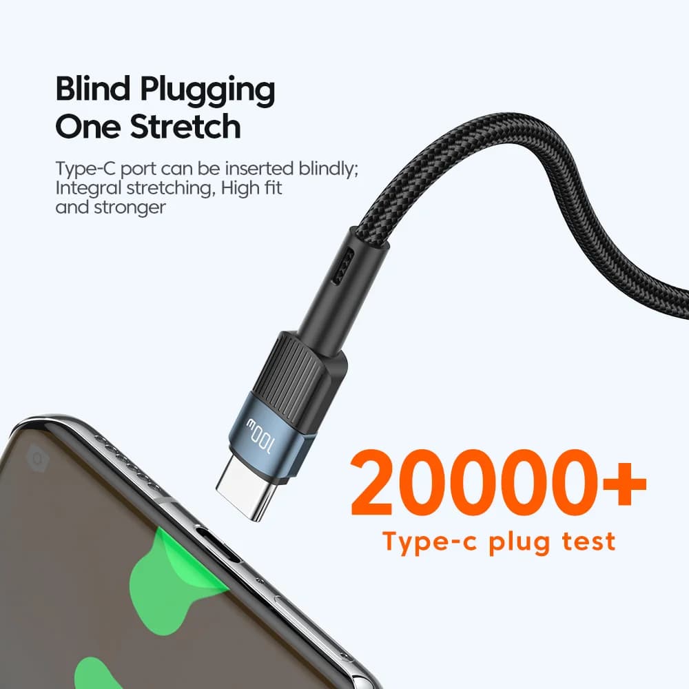 100W USB-C till USB-C snabb laddningskabel 3m